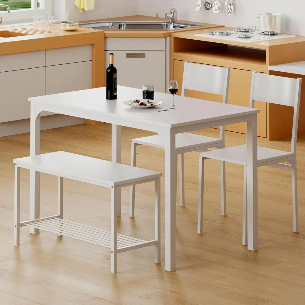 Dining table and chairs in a kitchen setting